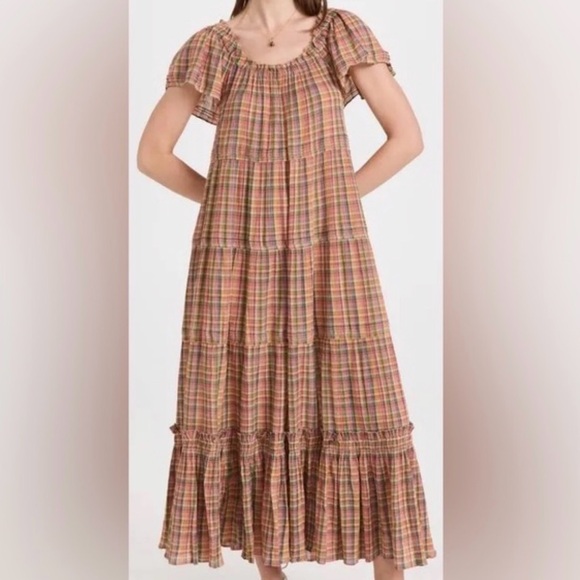 THE GREAT. Colorful Plaid Maxi Dress - Picture 4 of 4